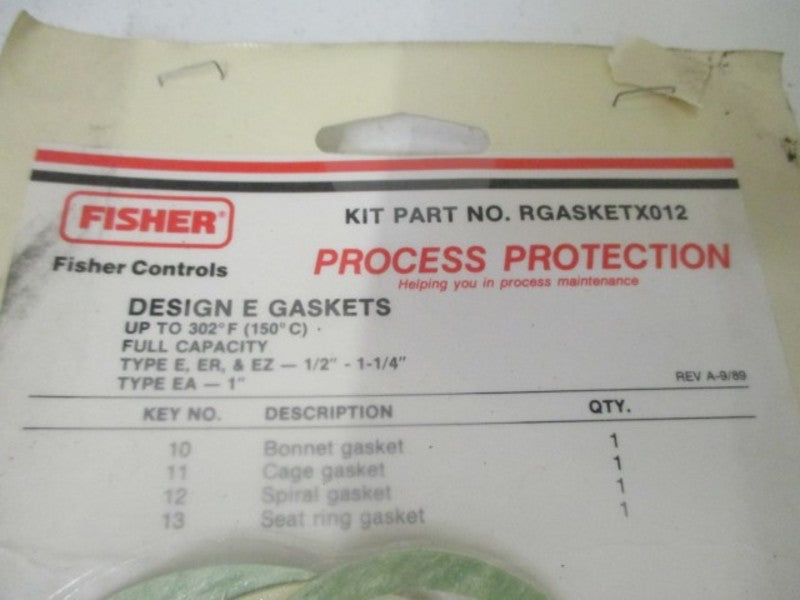 FISHER RGASKETX012 GASKET SET * NEW IN ORIGINAL PACKAGE *