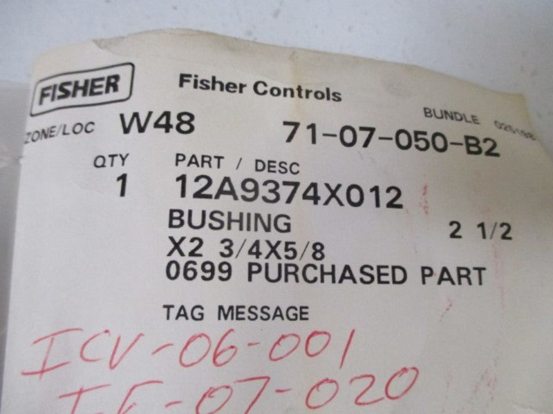 FISHER 12A9374X012 BUSHING * NEW IN A BAG *