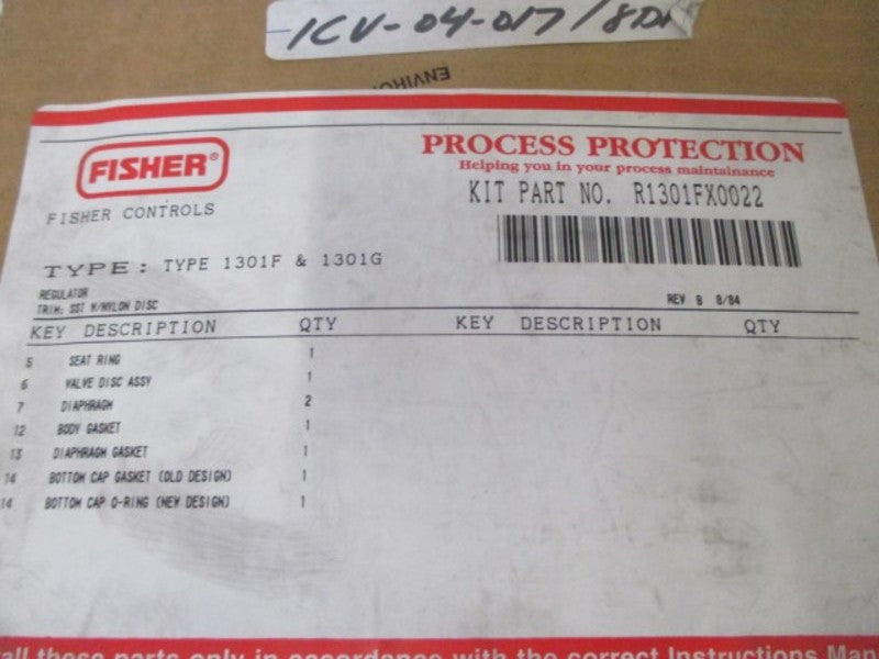 FISHER R1301FX0022 REGULATOR KIT * NEW IN FACTORY BAG *