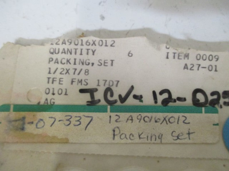 LOT OF 6 FISHER 12A9016X012 PACKING SET REPAIR KIT *NEW NO BOX*