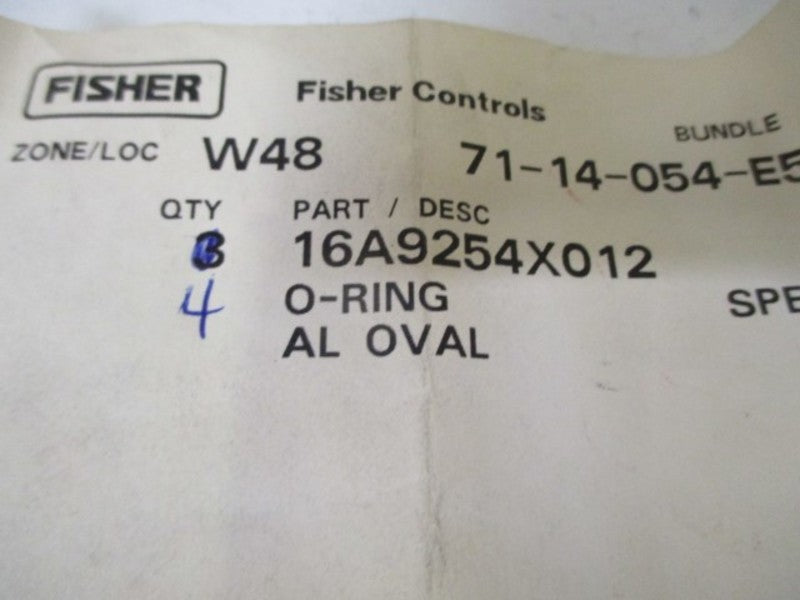 LOT OF 4 FISHER 16A9254X012 O-RING *NEW IN A BAG*