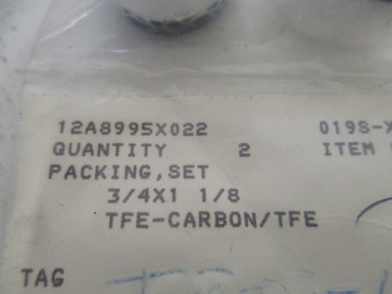 LOT OF 2 FISHER 12A8995X022 PACKING SET TFE-CARBON/TFE *NEW NO BOX*
