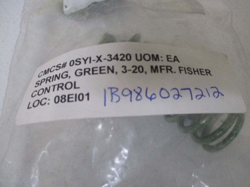 LOT OF 4 FISHER 1B986027212 SPRING (GREEN) *NEW NO BOX*