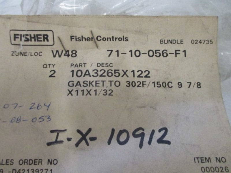 LOT OF 2 10A3265X122 GASKET TO 302F *NEW NO BOX*