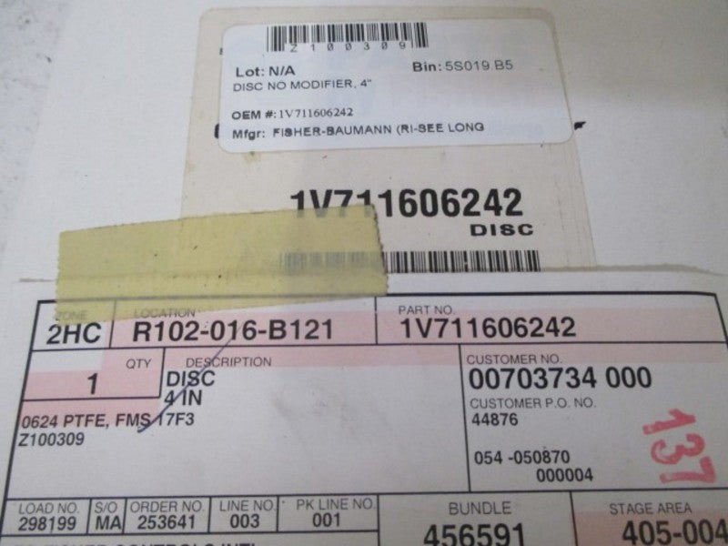 FISHER 1V711606242 DISC NO MODIFIER 4" * ORIGINAL PACKAGE *