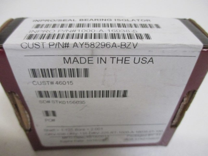 INPRO/SEAL 1000-A-160-38-5 BEARING ISOLATOR * FACTORY SEALED *