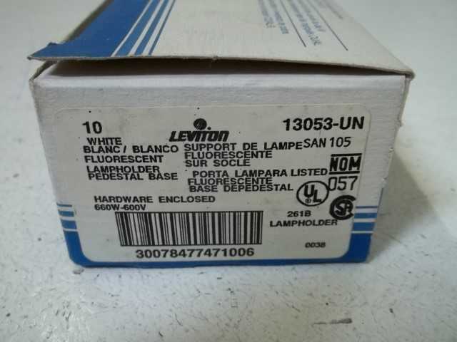 LOT OF 10 LEVITON 13053-UN LAMPHOLDER PEDESTAL BASE *NEW IN BOX*