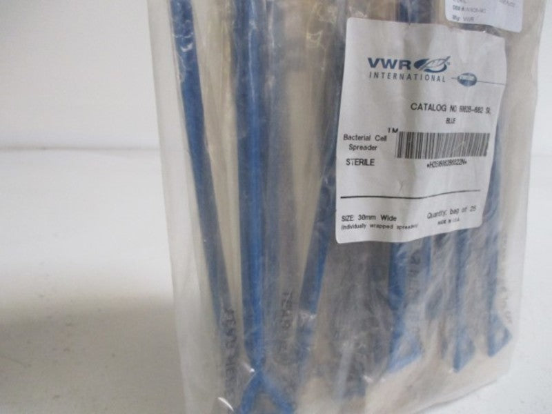 LOT OF 25 VWR 60828-682 SL BACTERIAL CELL SPREADER STERILE *FACTORY BAG*