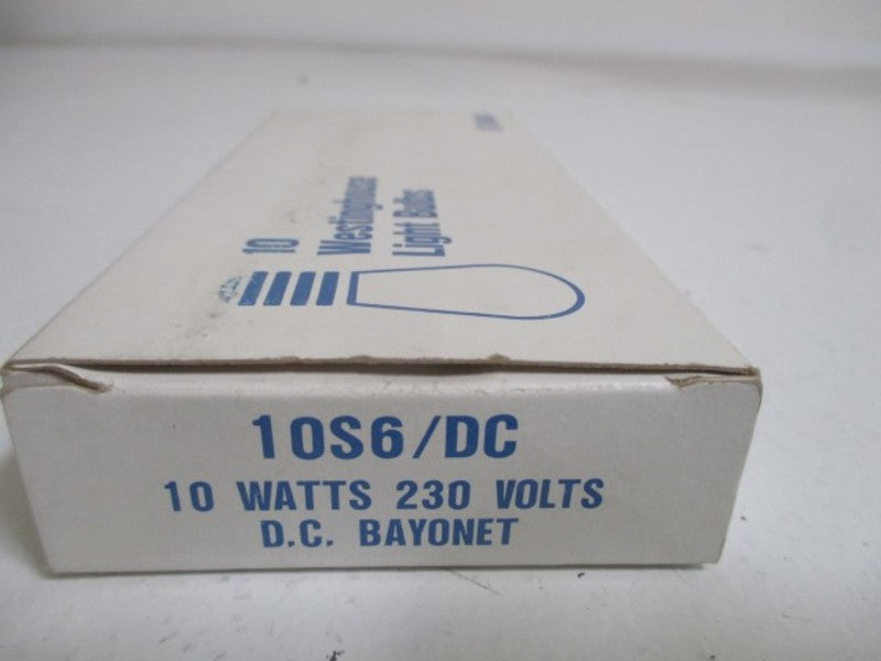 LOT OF 10 WESTINGHOUSE 10S6/DC LINE VOLTAGE LAMPS *NEW IN BOX*