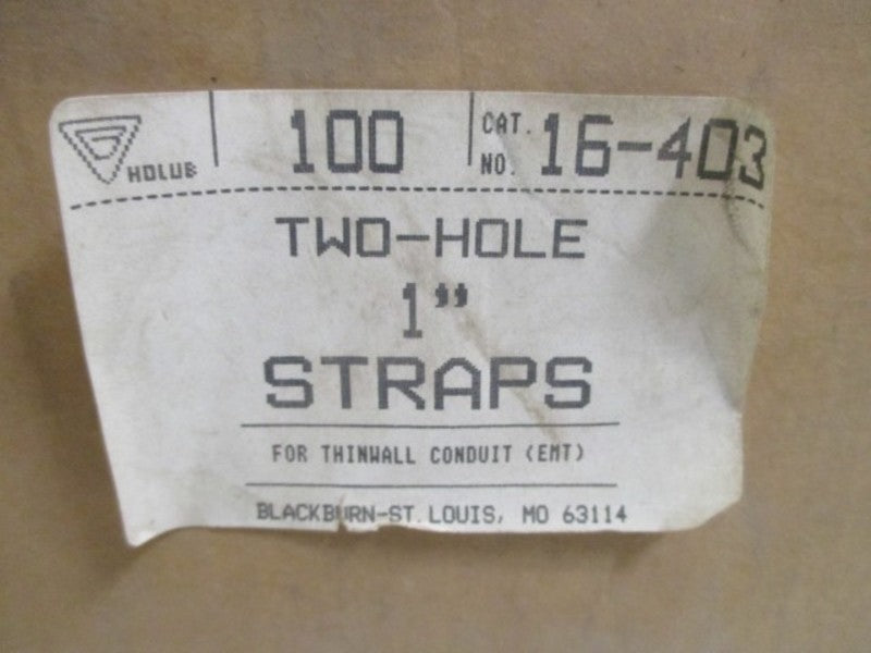 LOT OF 100 BLACKBURN 16-403 TWO-HOLE 1" STRAPS *NEW IN BOX*