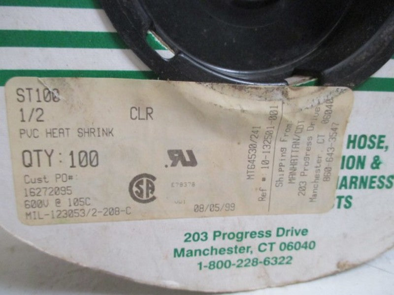 MANHATTAN ST100 1/2" PVC HEAT SHRINK CLEAR * ORIGINAL PACKAGE *