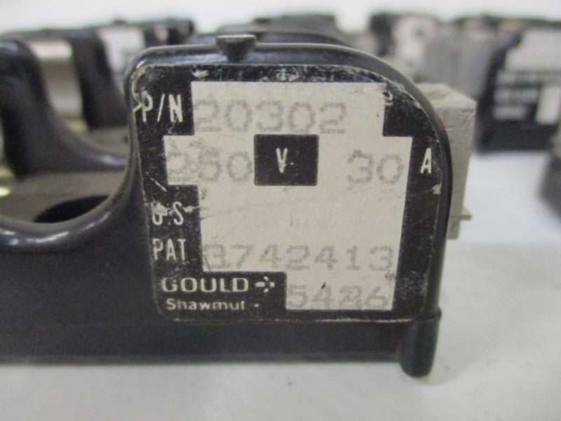 LOT OF 5 GOULD 20302 FUSE BLOCK *USED*