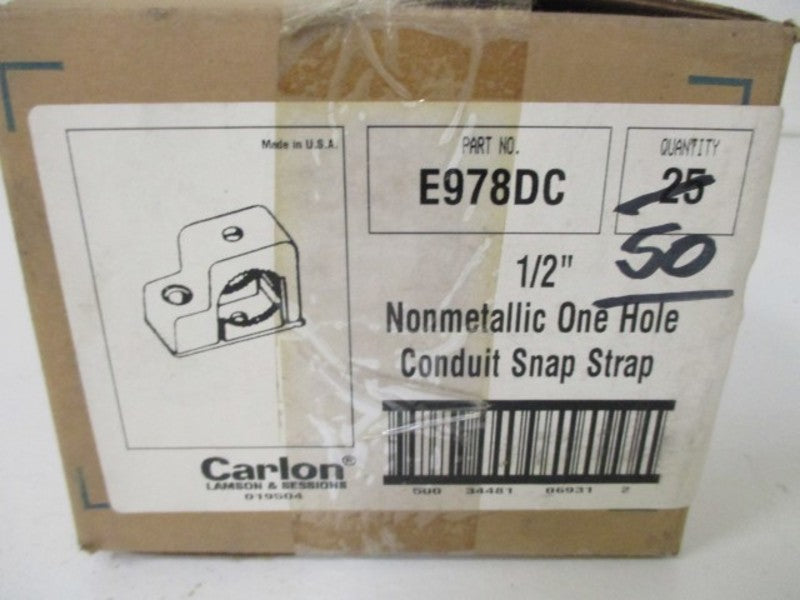 LOT OF 50 CARLON E978DC NONMETALLIC 1/2" SNAP STRAP *NEW IN BOX*