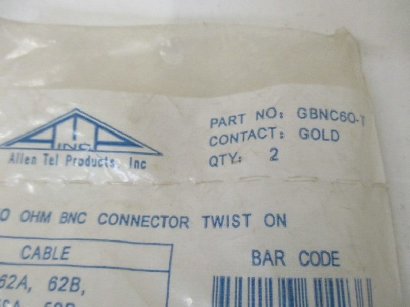 LOT OF 2 ALLEN TEL GBNC60-T CONNECTOR TWIST *NEW IN FACTORY BAG*