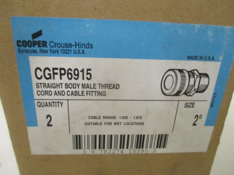 LOT OF 2 COOPER CGFP6915 STRAIGHT BODY MALE THREAD 2" *NEW IN BOX*