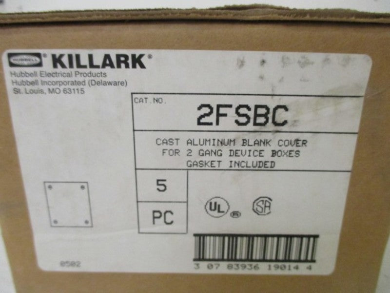 LOT OF 5 HUBBELL 2FSBC CAST ALUMINUM BLANK COVER *NEW IN BOX*