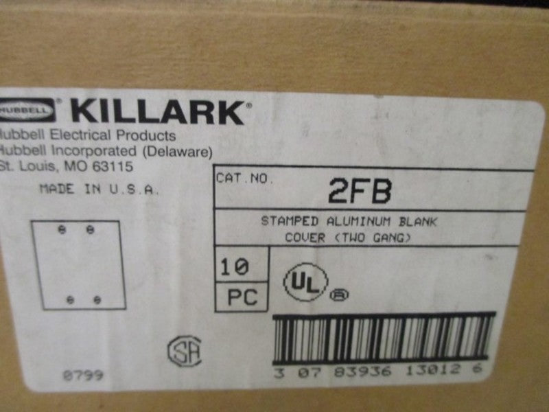 LOT OF 10 HUBBELL 2FB STAMPED ALUMINUM BLANK COVER *NEW IN BOX*
