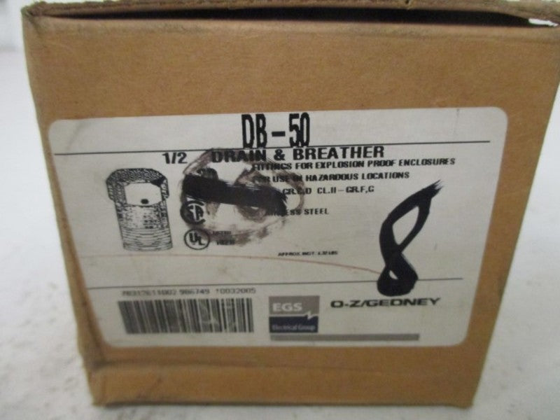 LOT OF 8 EGS DB-50 DRAIN & BREATHER 1/2 *NEW IN BOX*