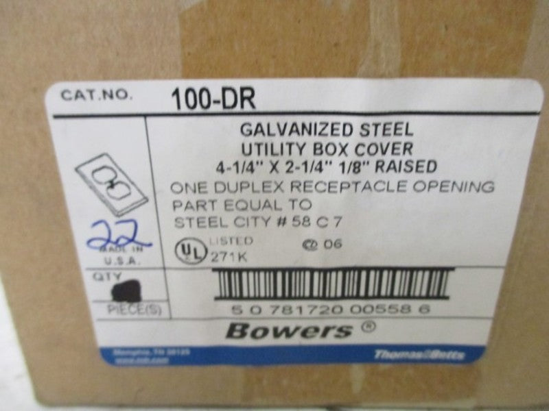 LOT OF 22 THOMAS & BETTS 100-DR UTILITY BOX COVER GALVANIZED *NEW IN BOX*