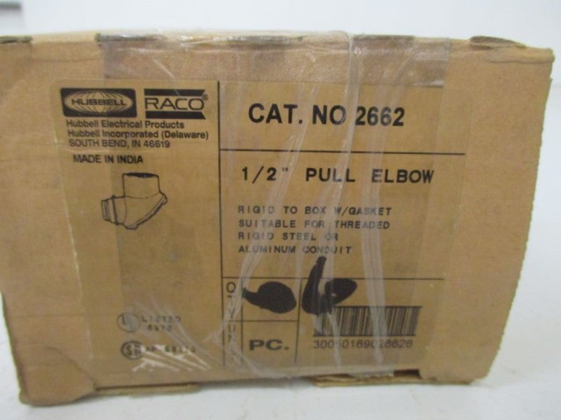 LOT OF 6 HUBBELL 2662 1/2" PULL ELBOW *NEW IN BOX*