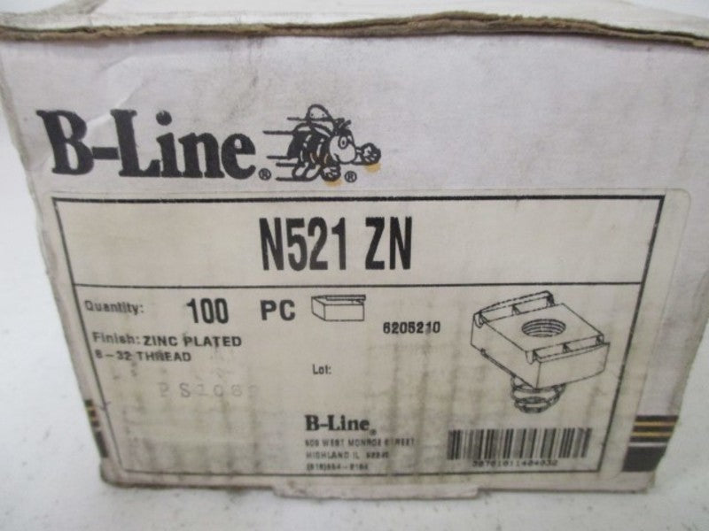 LOT OF 100 B-LINE N521 ZN SPRING NUT *NEW IN BOX*