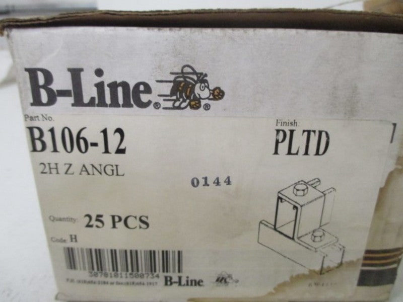 LOT OF 25 B-LINE B106-12 2H Z ANGLE *NEW IN BOX*
