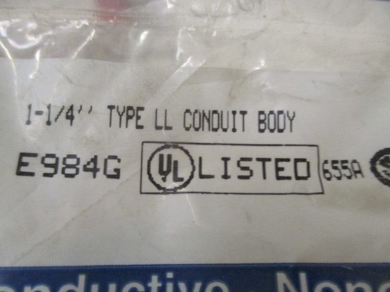 CARLON E984G CONDUIT BODY TYPE LL 1-1/4" * NEW IN FACTORY BAG *