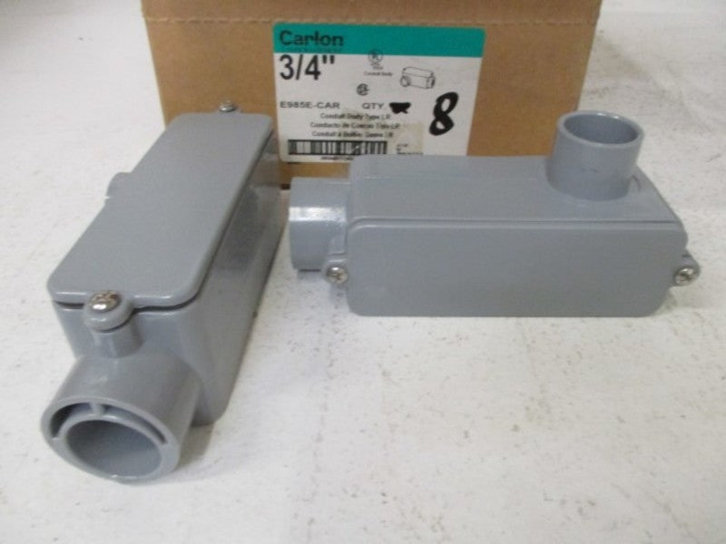 LOT OF 8 CARLON E985E-CAR CONDUIT BODY TYPE LR *NEW IN BOX*