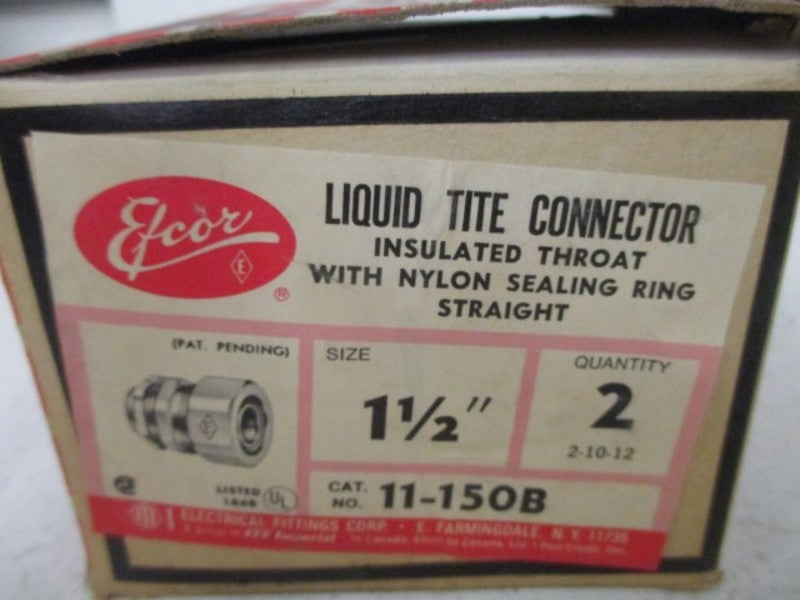LOT OF 2 EFCOR 11-150B LIQUID TIRE CONNECTOR INSULATED THROAT *NEW IN BOX*