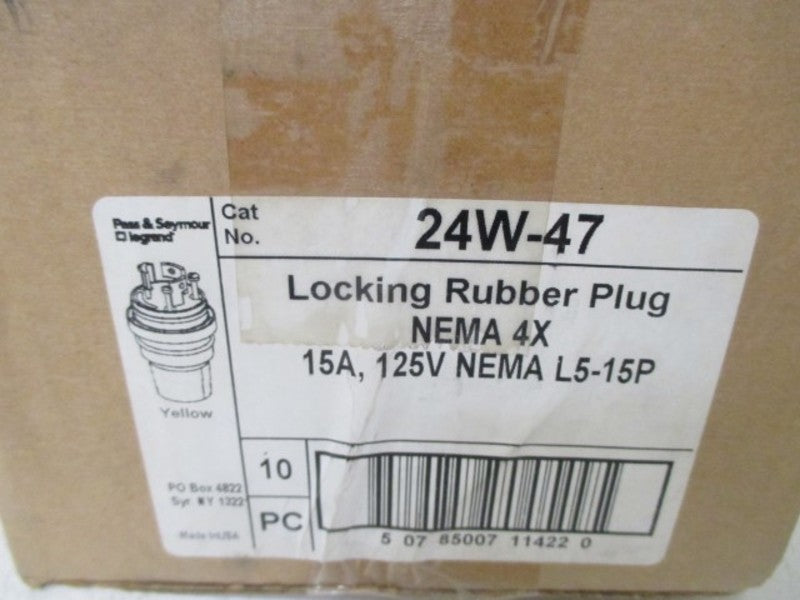 LOT OF 10 PASS & SEYMOUR 24W-47 LOCKING PLUG *NEW IN BOX*