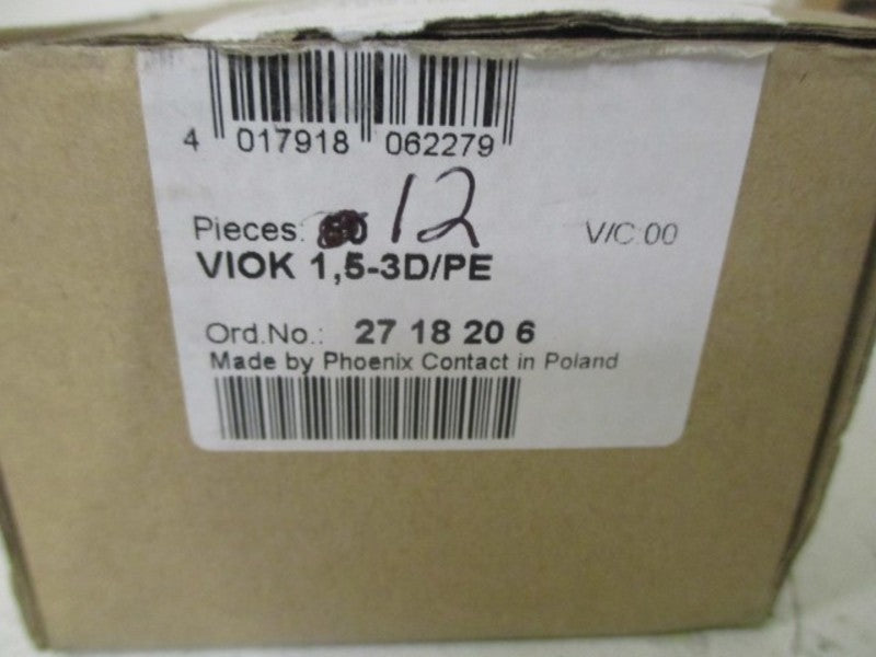 LOT OF 12 PHOENIX CONTACT VIOK 1,5-3D/PE TERMINAL BLOCK *NEW IN BOX*