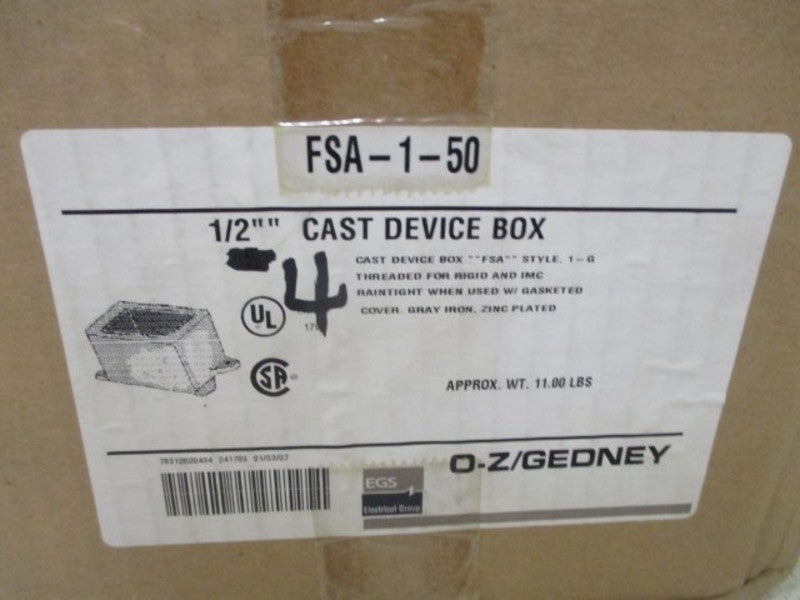 LOT OF 4 EGS FSA-1-50 CAST DEVICE BOX 1/2" *NEW IN BOX*