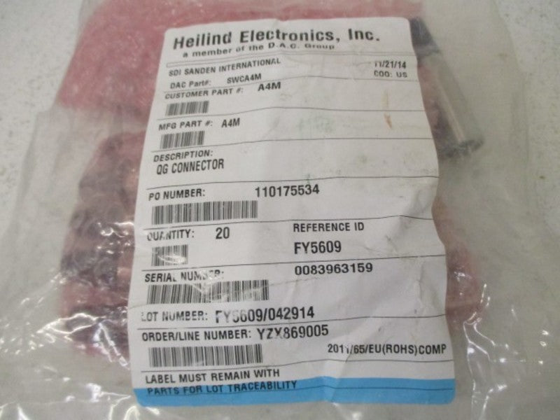 LOT OF 20 HEILIND A4M CONNECTOR XLR PLUG *NEW NO BOX*