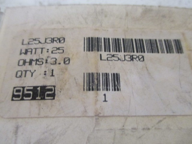 LOT OF 6 OHMITE L25J3R0 RESISTOR 25W 3 OHMS *NEW IN ORIGINAL PACKAGE*
