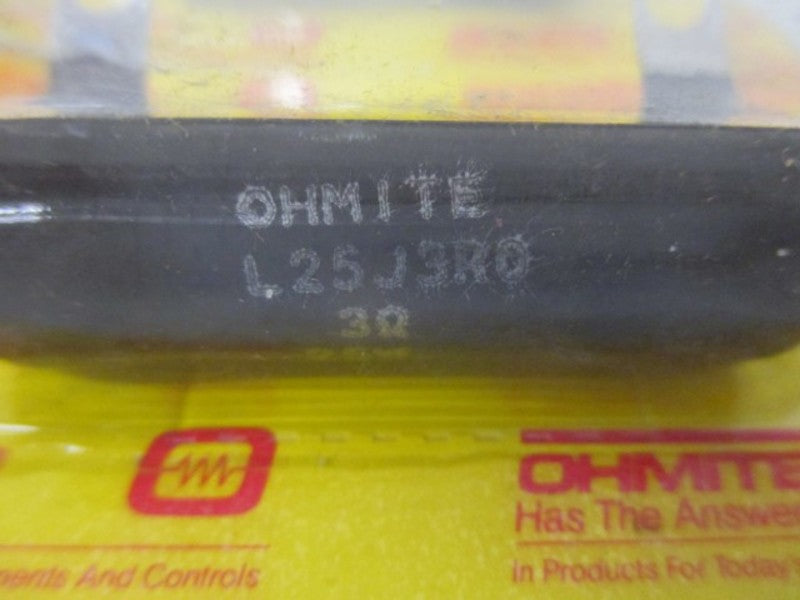 LOT OF 6 OHMITE L25J3R0 RESISTOR 25W 3 OHMS *NEW IN ORIGINAL PACKAGE*