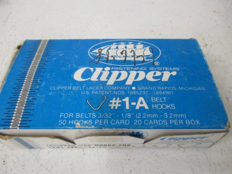 LOT OF 20 CLIPPER 1-A FASTENING HOOKS *NEW IN BOX*