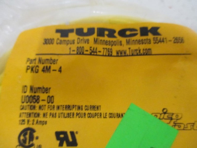 TURCK PKG4M-4 MOLDED CORDSET * NEW IN FACTORY BAG *