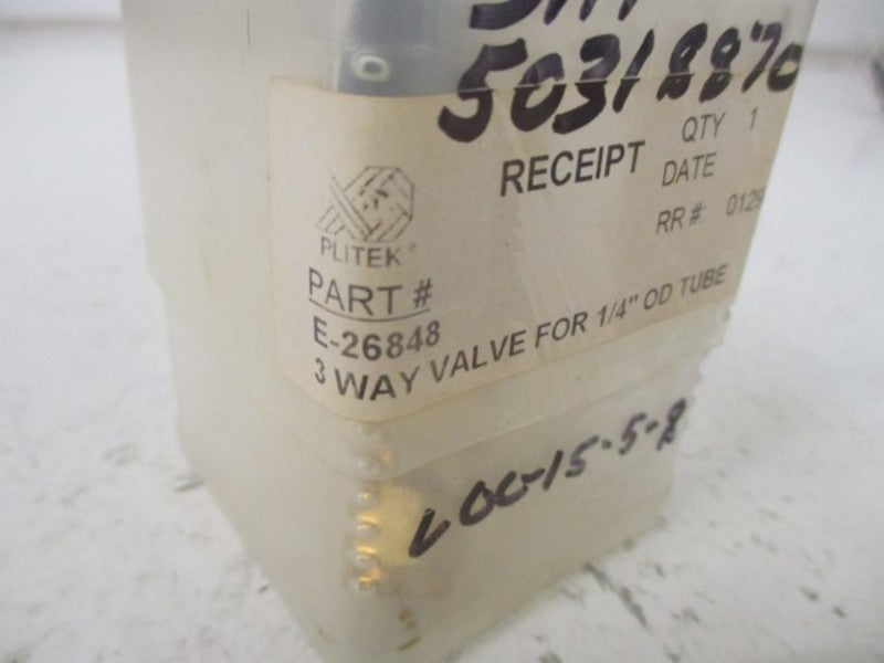 PLITEK H6800BL1/4PST 3-WAY VALVE * NEW IN ORIGINAL PACKAGE *