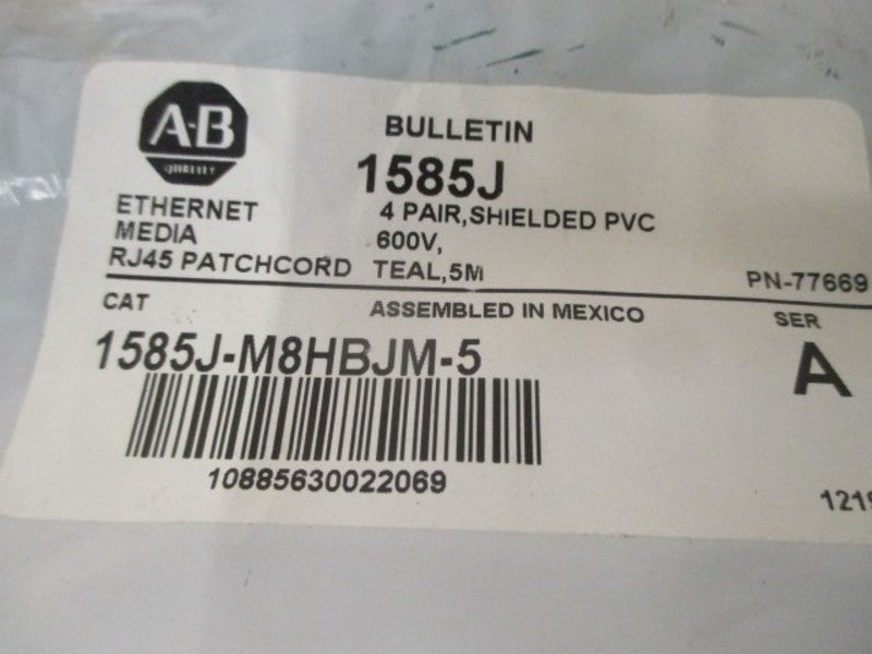 ALLEN BRADLEY 1585J-M8HBJM-5 SER A CONNECTOR MALE * NEW IN FACTORY BAG *