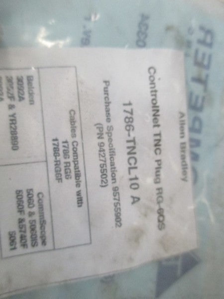 ALLEN BRADLEY 1786-TNCL10 SER A CONNECTOR PLUG * NEW IN FACTORY BAG *