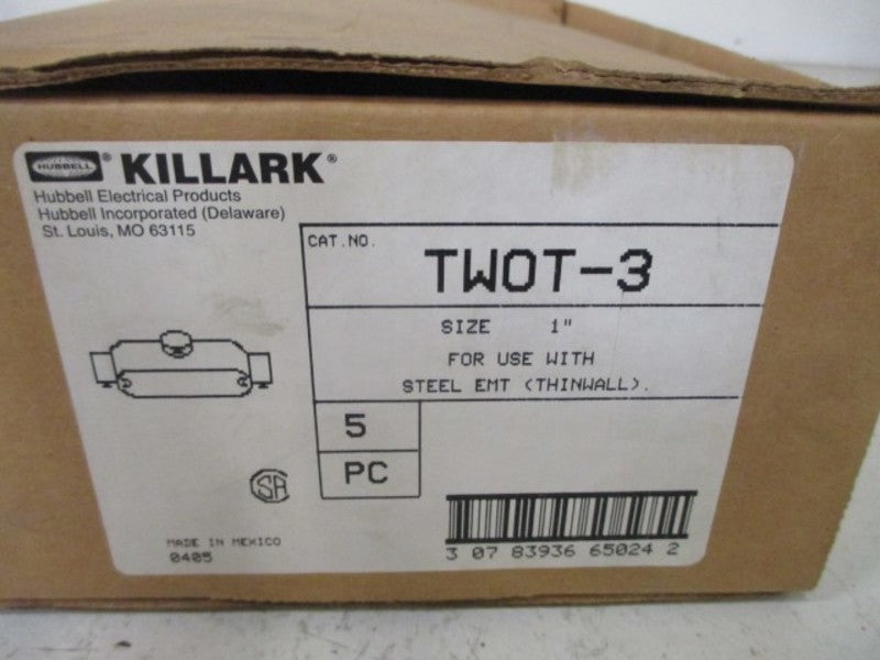 LOT OF 5 KILLARK TWOT-3 CONDUIT T BODY 1" *NEW IN BOX*