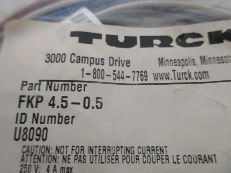 TURCK FKP4.5-0.5 EUROFAST RECEPTACLE * NEW IN FACTORY BAG *