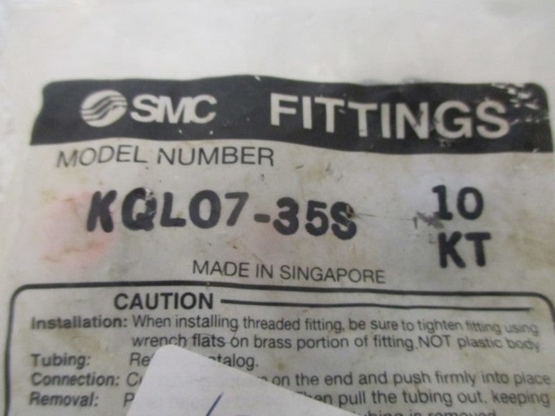 LOT OF 10 SMC KQL07-35S FITTING ELBOW *NEW IN FACTORY BAG*
