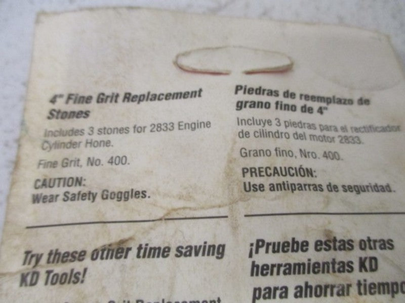KD 2836 4" FINE GRIT REPLACEMENT STONES * NEW IN ORIGINAL PACKAGE *