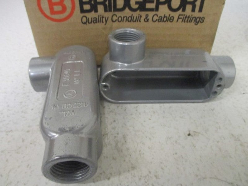 LOT OF 5 BRIDGEPORT LL-31 CONDUIT BODY 1/2" *NEW IN BOX*