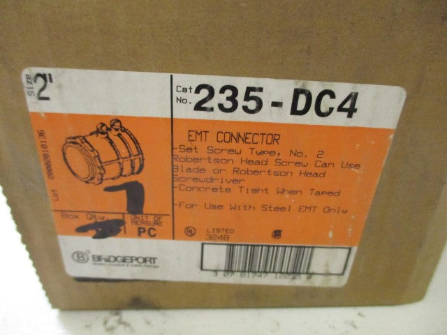 LOT OF 7 BRIDGEPORT 235-DC4 EMT CONNECTOR *NEW IN BOX*