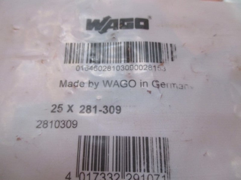 LOT OF 25 WAGO 281-309 TERMINAL END PLATE *NEW IN FACTORY BAG*