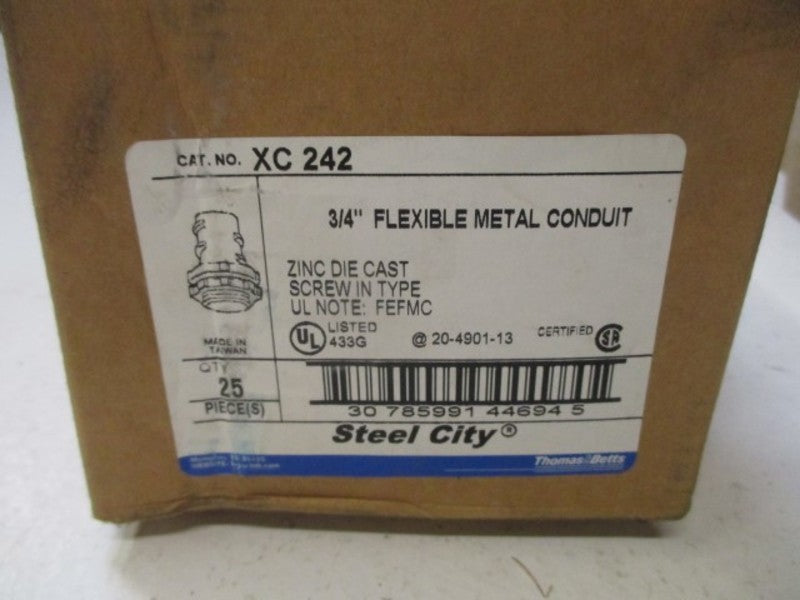 LOT OF 25 THOMAS & BETTS XC242 3/4" FLEXIBLE METAL CONDUIT *NEW IN BOX*