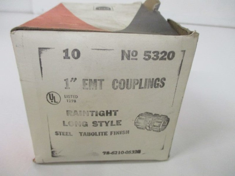 LOT OF 10 THOMAS & BETTS 5320 CONNECTOR 1" EMT COUPLING *NEW IN BOX*