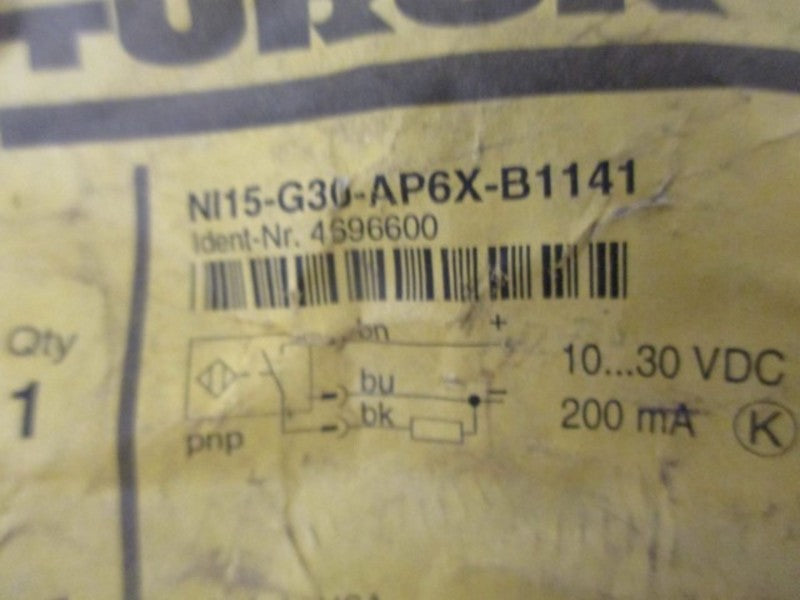 TURCK NI15-G30-AP6X-B1141 METAL BARREL SENSOR W/CONNECTOR * NEW IN FACTORY BAG *